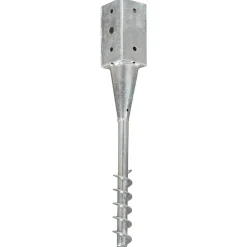 Bouwbeslag*vidaXL Grondpinnen 2 st 7x7x56 cm gegalvaniseerd staal zilverkleurig