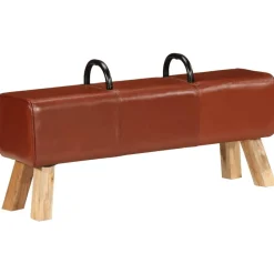 Bankjes*vidaXL Gymbok 110 cm echt leer bruin