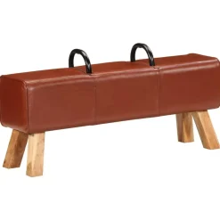 Bankjes*vidaXL Gymbok 110 cm echt leer bruin