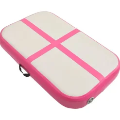 Gymnastiekmat met pomp opblaasbaar 60x100x15 cm PVC roze>vidaXL Best