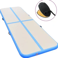 Gymnastiekmat met pomp opblaasbaar 300x100x10 cm PVC>vidaXL Hot