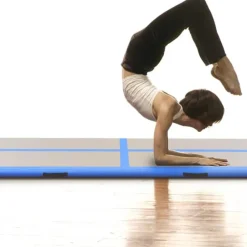 Gymnastiekmat met pomp opblaasbaar 300x100x10 cm PVC>vidaXL Hot