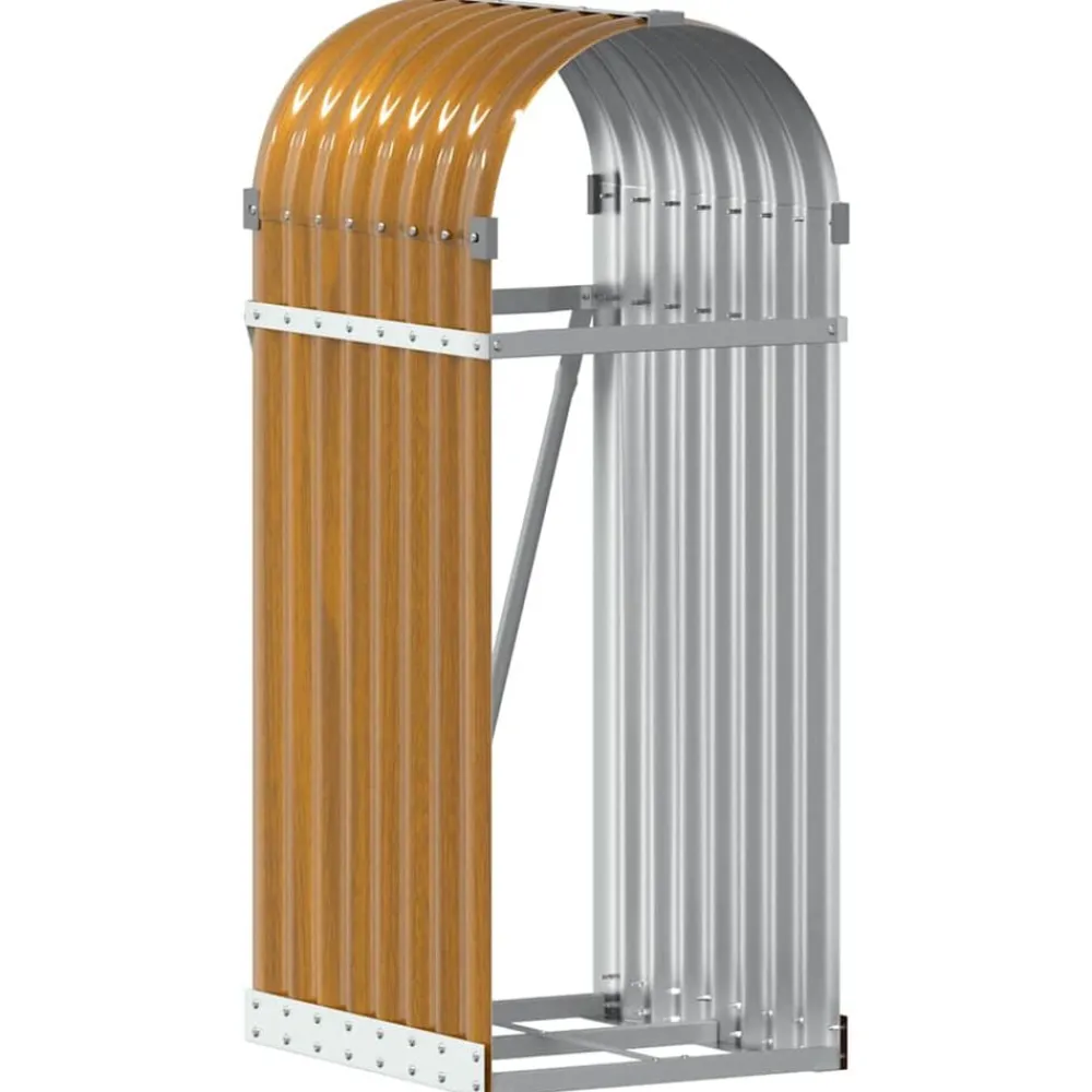 Houtkachel- & Haardaccessoires*vidaXL Haardhoutopslag 40x45x100 cm gegalvaniseerd staal Houtlook