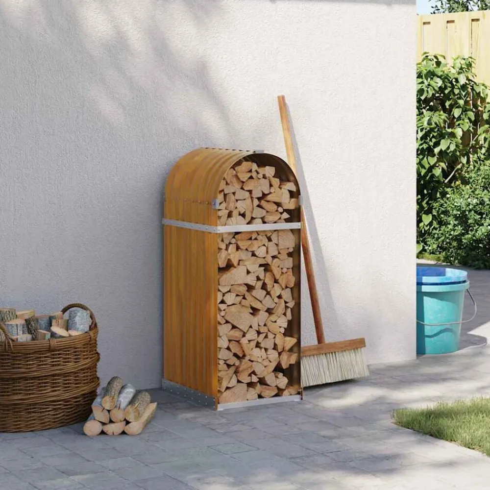 Houtkachel- & Haardaccessoires*vidaXL Haardhoutopslag 40x45x100 cm gegalvaniseerd staal Houtlook
