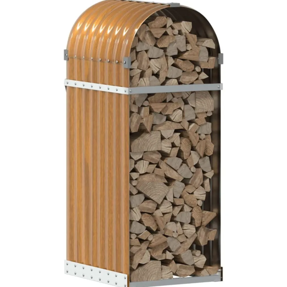 Houtkachel- & Haardaccessoires*vidaXL Haardhoutopslag 40x45x100 cm gegalvaniseerd staal Houtlook