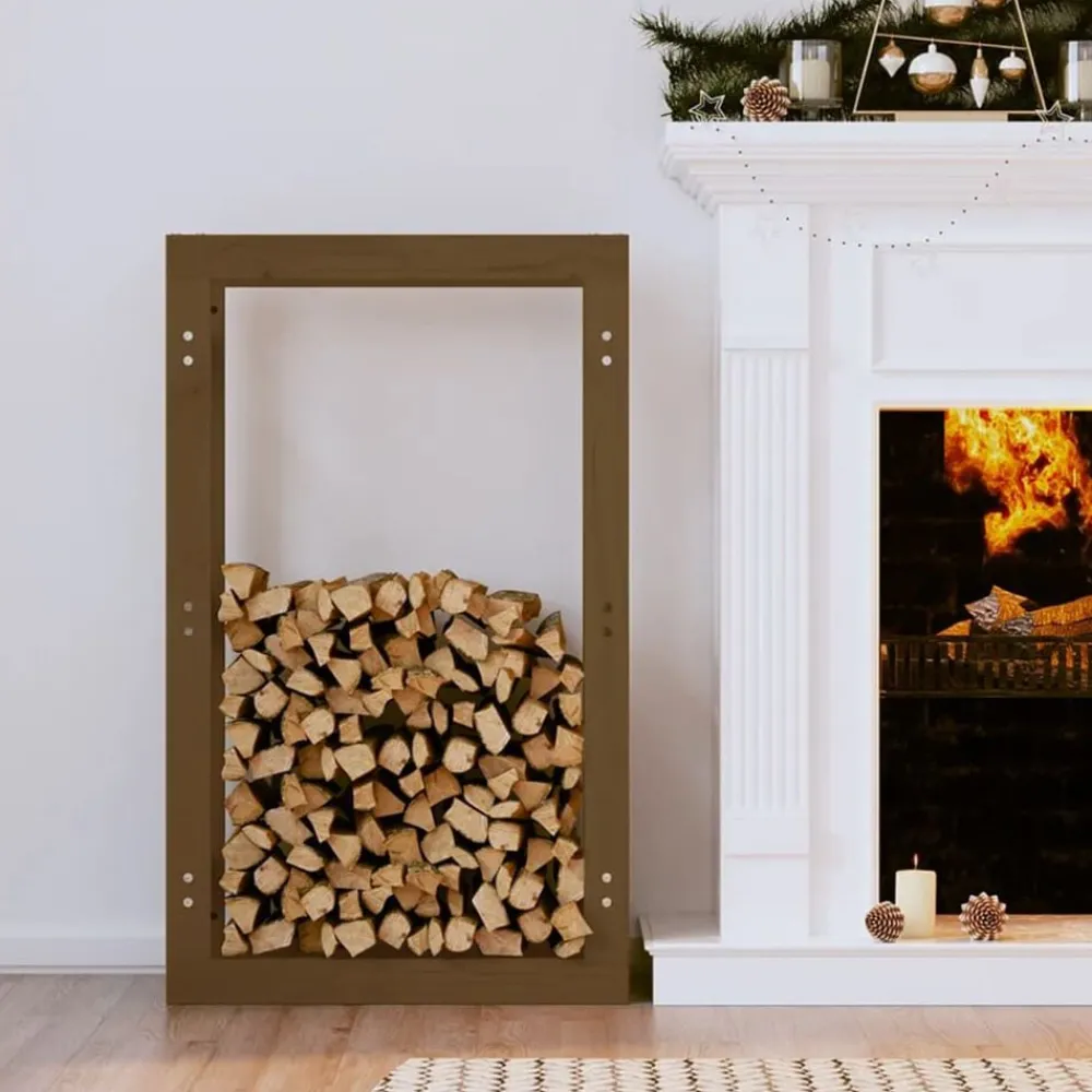 Houtkachel- & Haardaccessoires*vidaXL Haardhoutrek 60 x 25 x 100 cm massief grenenhout Honingbruin