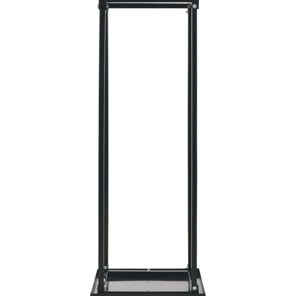 Houtkachel- & Haardaccessoires*vidaXL Haardhoutrek met basis 37x37x113 cm staal zwart