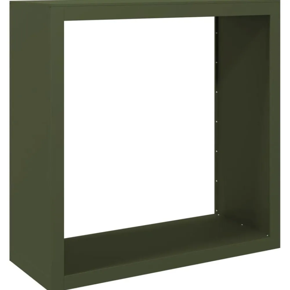 Houtkachel- & Haardaccessoires*vidaXL Haardhoutrek 100x40x100 cm staal groen Staal/Groen