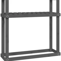 Haardhoutrek 110x35x108,5 cm massief grenenhout grijs>vidaXL Hot