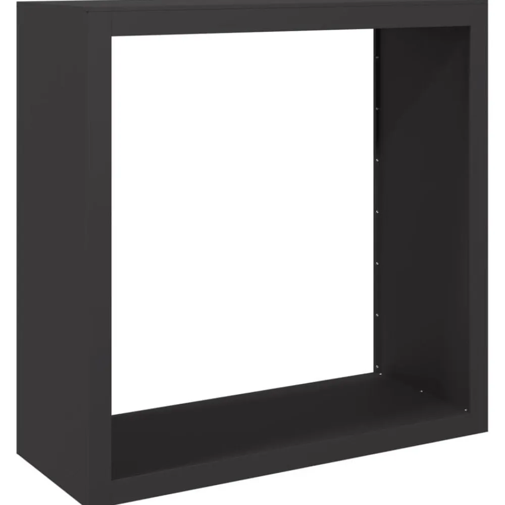 Houtkachel- & Haardaccessoires*vidaXL Haardhoutrek 100x40x100 cm staal zwart Staal/Zwart