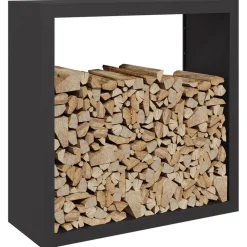 Houtkachel- & Haardaccessoires*vidaXL Haardhoutrek 100x40x100 cm staal zwart Staal/Zwart