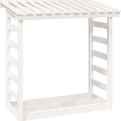 Houtkachel- & Haardaccessoires*vidaXL Haardhoutrek 108x64,5x110 cm massief grenenhout Wit