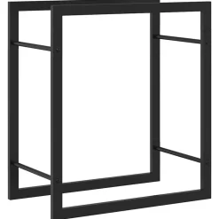 Houtkachel- & Haardaccessoires*vidaXL Haardhoutrek 50x28x56 cm staal mat Zwart