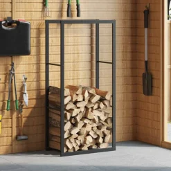 Houtkachel- & Haardaccessoires*vidaXL Haardhoutrek 55x30x116 cm staal zwart