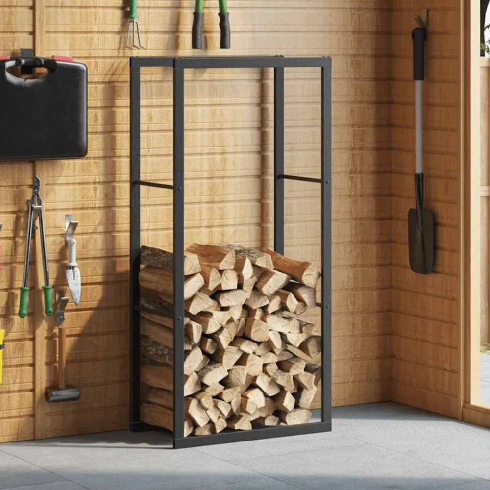 Houtkachel- & Haardaccessoires*vidaXL Haardhoutrek 55x30x116 cm staal zwart