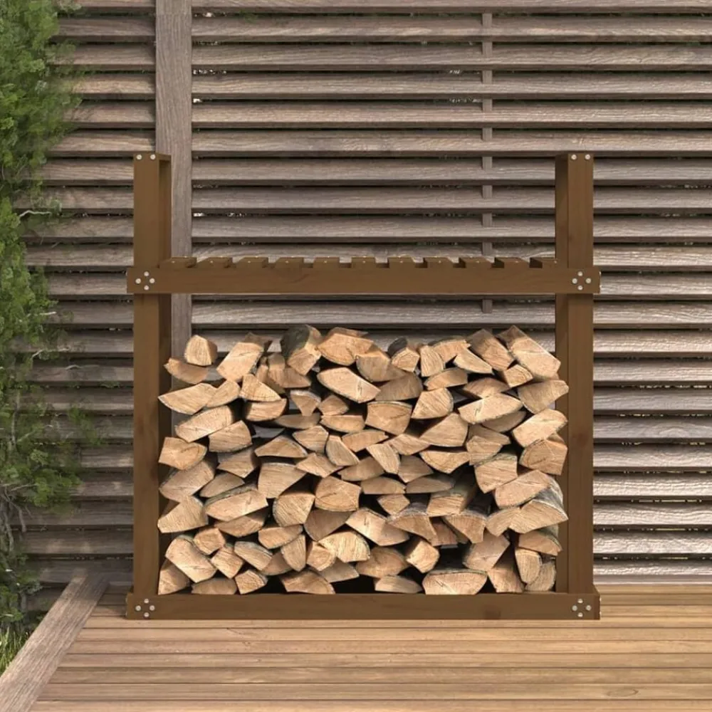 Haardhoutrek 110x35x108,5 cm massief grenenhout honingbruin>vidaXL Clearance