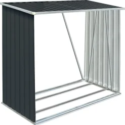 Houtkachel- & Haardaccessoires*vidaXL Haardhoutschuur 163x83x154 cm gegalvaniseerd staal Antraciet