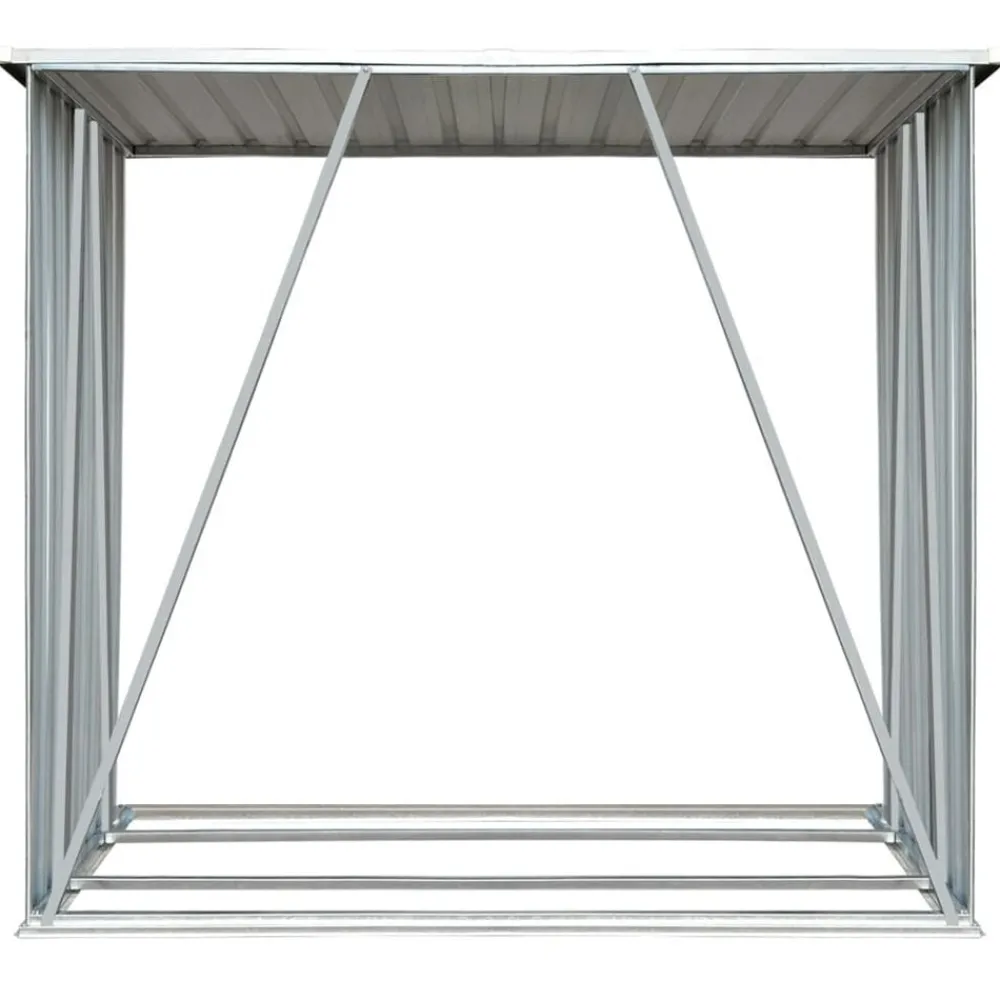 Houtkachel- & Haardaccessoires*vidaXL Haardhoutschuur 163x83x154 cm gegalvaniseerd staal Antraciet