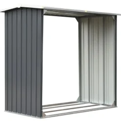 Houtkachel- & Haardaccessoires*vidaXL Haardhoutschuur 172x91x154 cm gegalvaniseerd staal Grijs