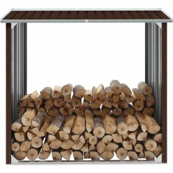 Houtkachel- & Haardaccessoires*vidaXL Haardhoutschuur 172x91x154 cm gegalvaniseerd staal Bruin
