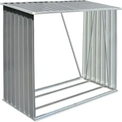 Houtkachel- & Haardaccessoires*vidaXL Haardhoutschuur 163x83x154 cm gegalvaniseerd staal Grijs