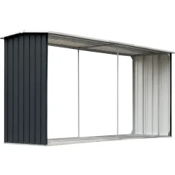 Houtkachel- & Haardaccessoires*vidaXL Haardhoutschuur 330x92x153 cm gegalvaniseerd staal Antraciet