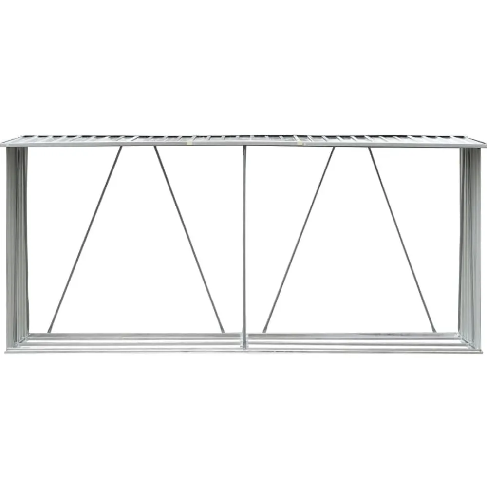 Haardhoutschuur 330x84x152 cm gegalvaniseerd staal groen>vidaXL New