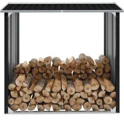 Houtkachel- & Haardaccessoires*vidaXL Haardhoutschuur 172x91x154 cm gegalvaniseerd staal Antraciet