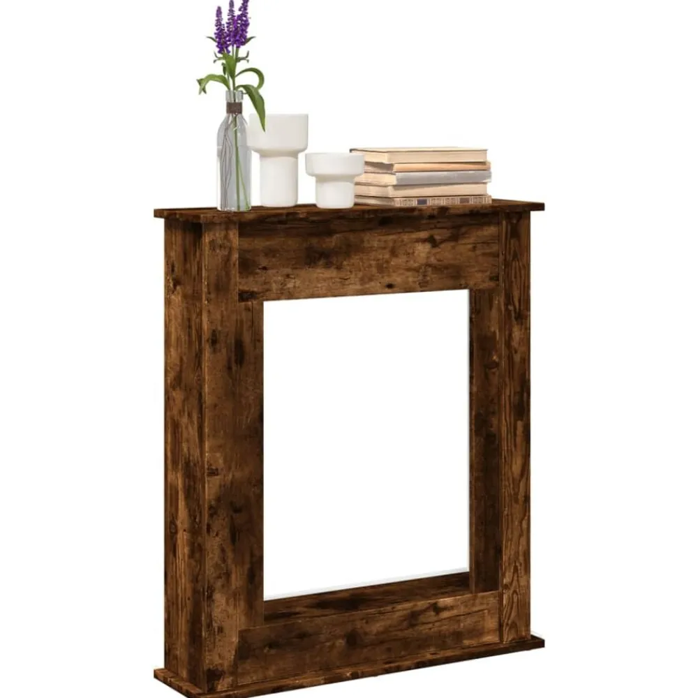 Houtkachel- & Haardaccessoires*vidaXL Haardombouw 75x20x87,5 cm bewerkt hout kleurig Gerookt eiken