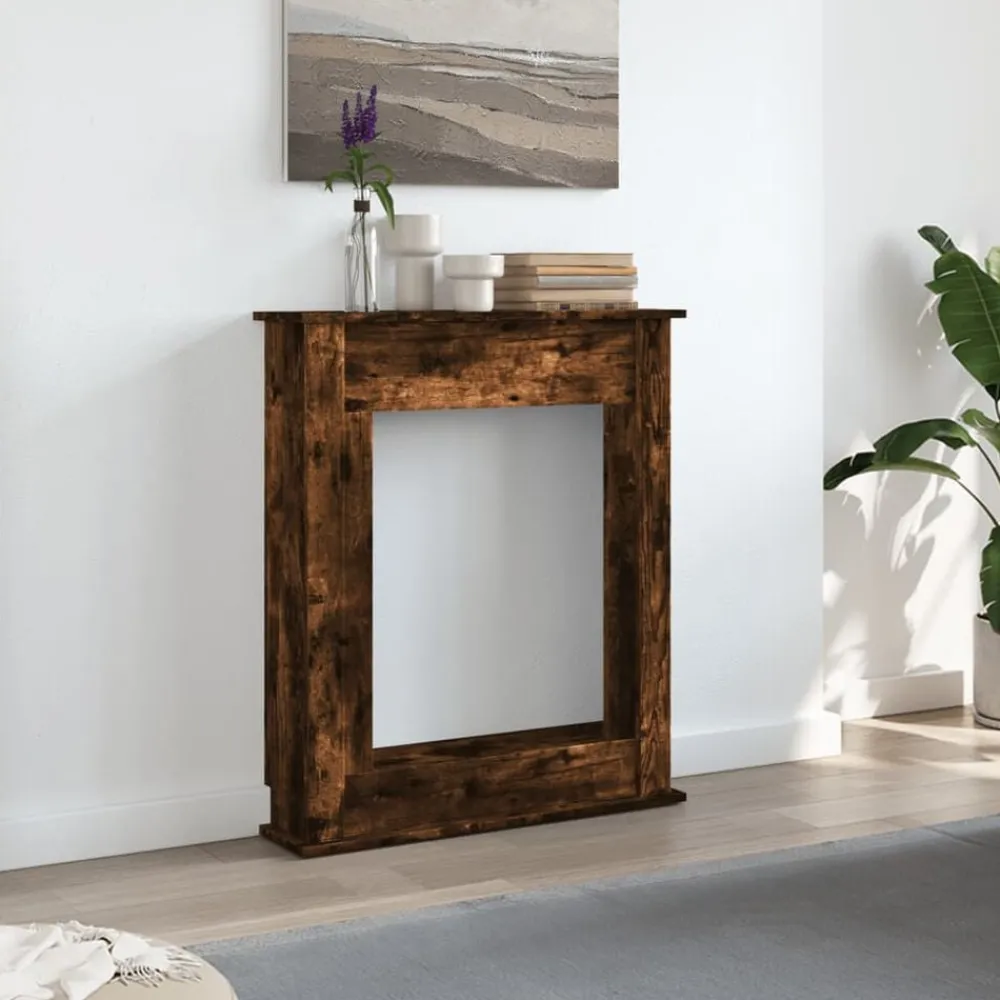 Houtkachel- & Haardaccessoires*vidaXL Haardombouw 75x20x87,5 cm bewerkt hout kleurig Gerookt eiken