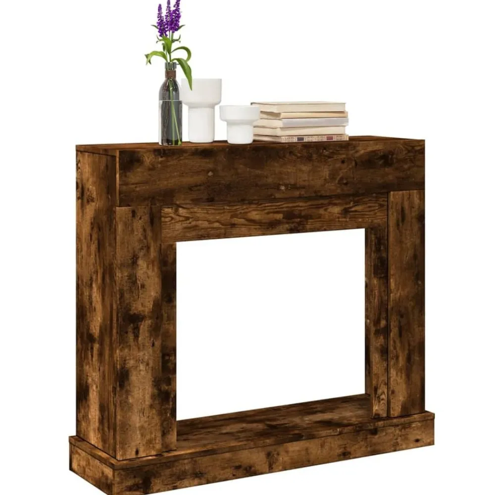Houtkachel- & Haardaccessoires*vidaXL Haardombouw 100x30x87,5 cm bewerkt hout kleurig Gerookt eiken