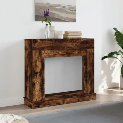 Houtkachel- & Haardaccessoires*vidaXL Haardombouw 100x30x87,5 cm bewerkt hout kleurig Gerookt eiken