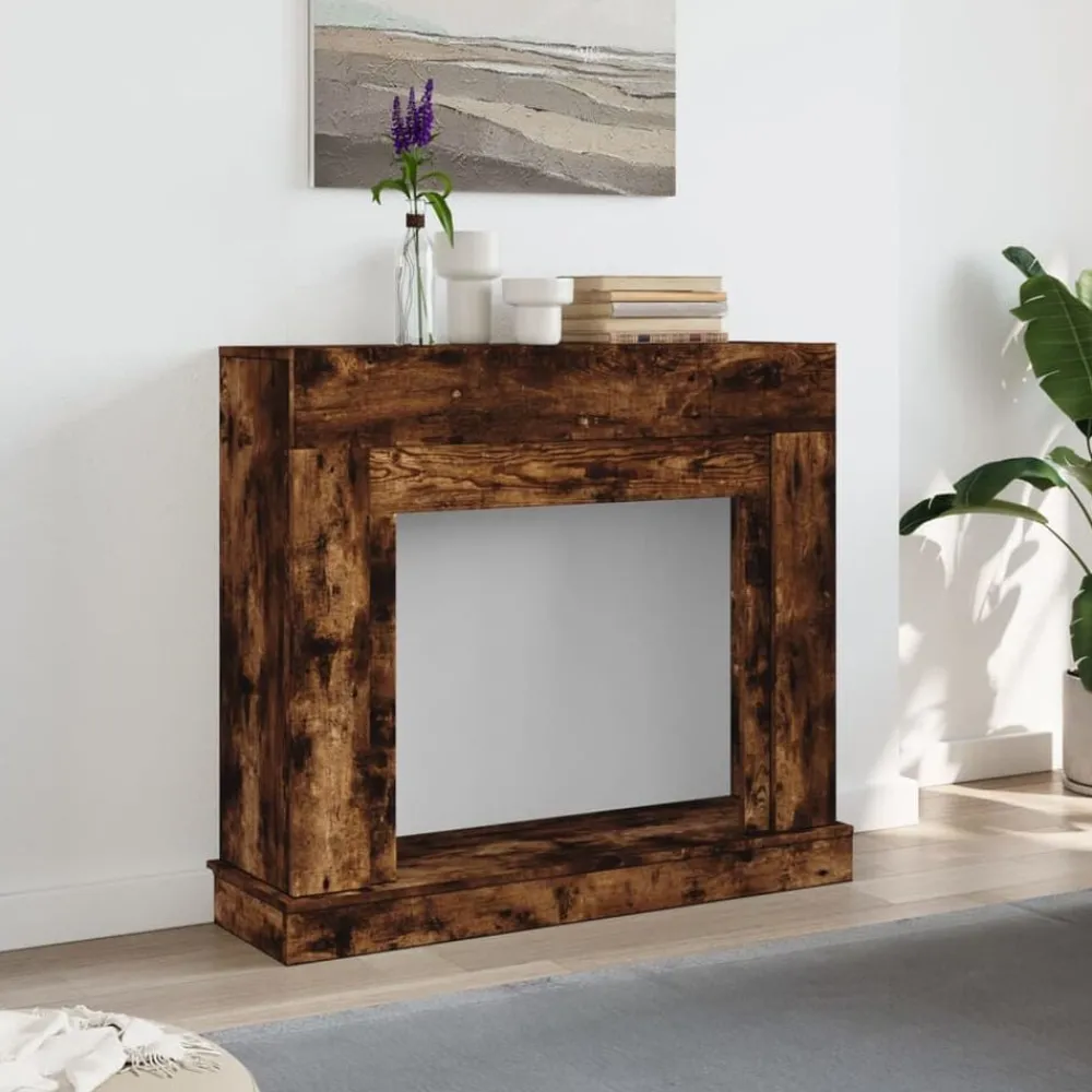 Houtkachel- & Haardaccessoires*vidaXL Haardombouw 100x30x87,5 cm bewerkt hout kleurig Gerookt eiken
