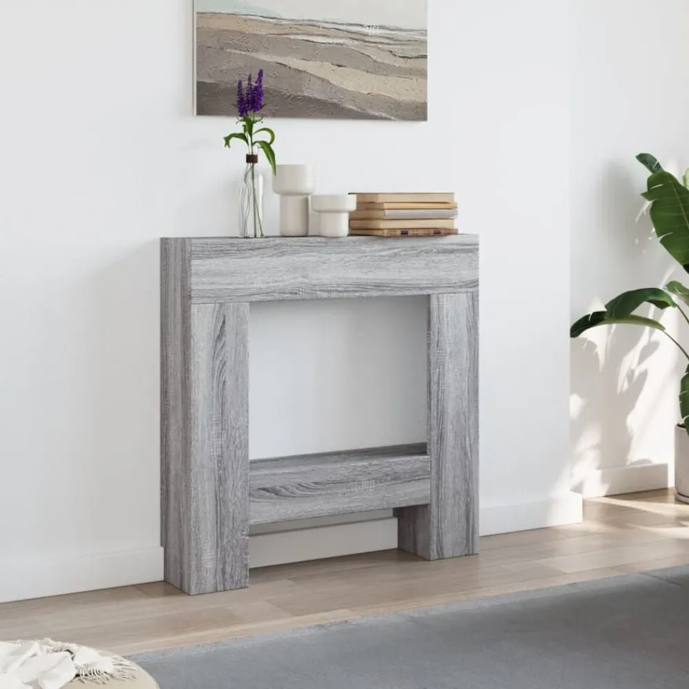 Houtkachel- & Haardaccessoires*vidaXL Haardombouw 81x18x82 cm bewerkt hout eikenkleur Grijs sonoma