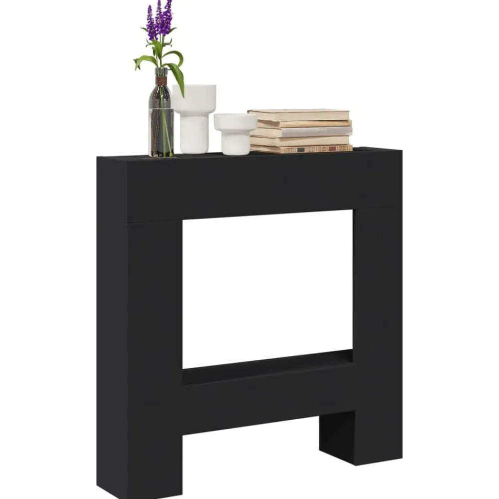 Houtkachel- & Haardaccessoires*vidaXL Haardombouw 81x18x82 cm bewerkt hout Zwart
