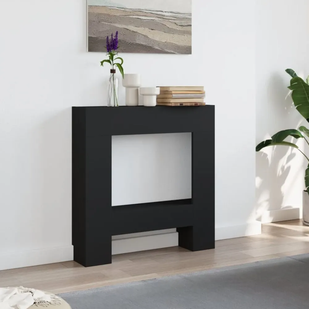 Houtkachel- & Haardaccessoires*vidaXL Haardombouw 81x18x82 cm bewerkt hout Zwart