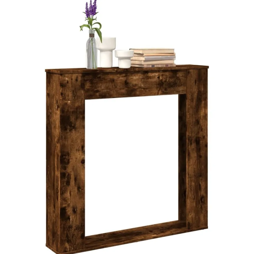 Houtkachel- & Haardaccessoires*vidaXL Haardombouw 100x20x100 cm bewerkt hout kleurig Gerookt eiken