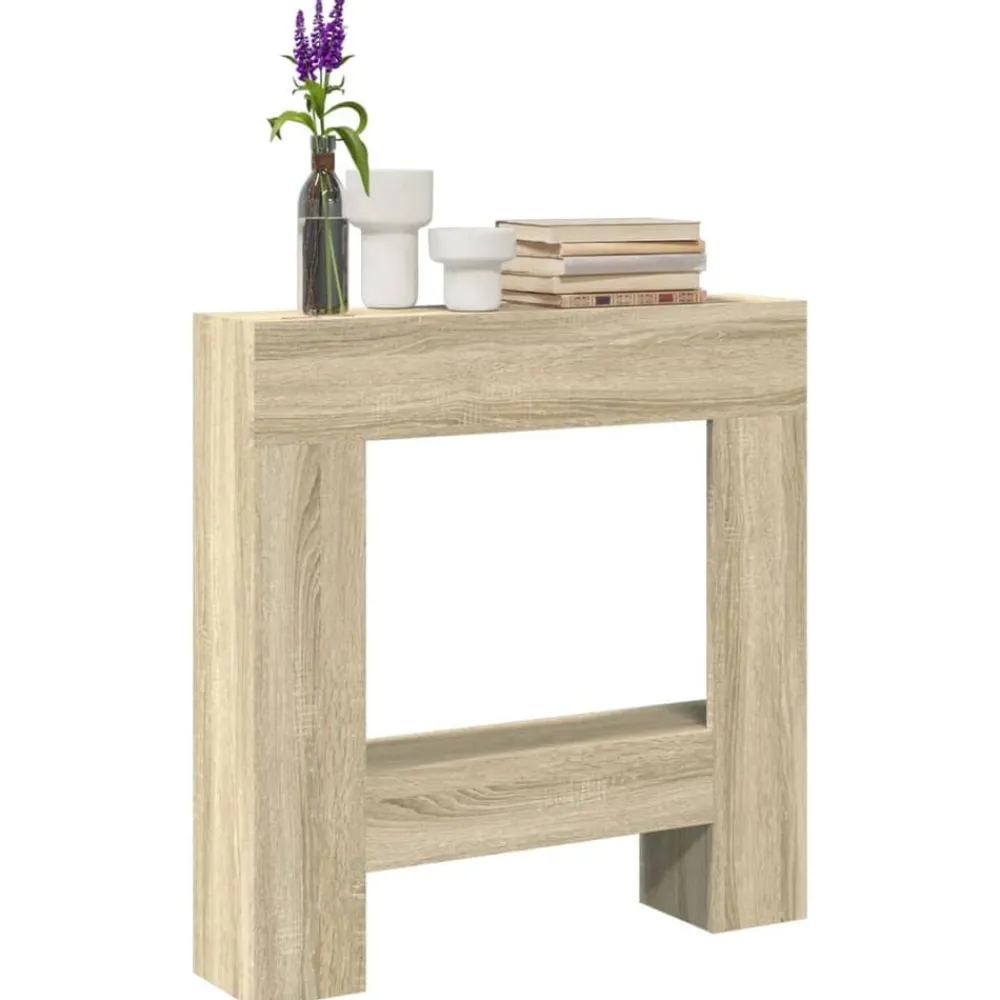 Houtkachel- & Haardaccessoires*vidaXL Haardombouw 81x18x82 cm bewerkt hout kleurig Sonoma eiken