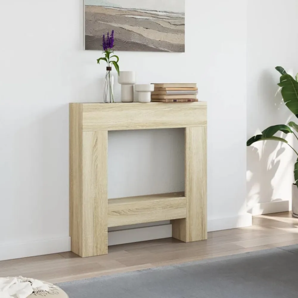 Houtkachel- & Haardaccessoires*vidaXL Haardombouw 81x18x82 cm bewerkt hout kleurig Sonoma eiken