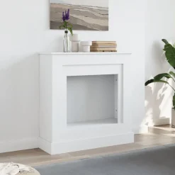 Houtkachel- & Haardaccessoires*vidaXL Haardombouw 90x30x90 cm bewerkt hout Wit