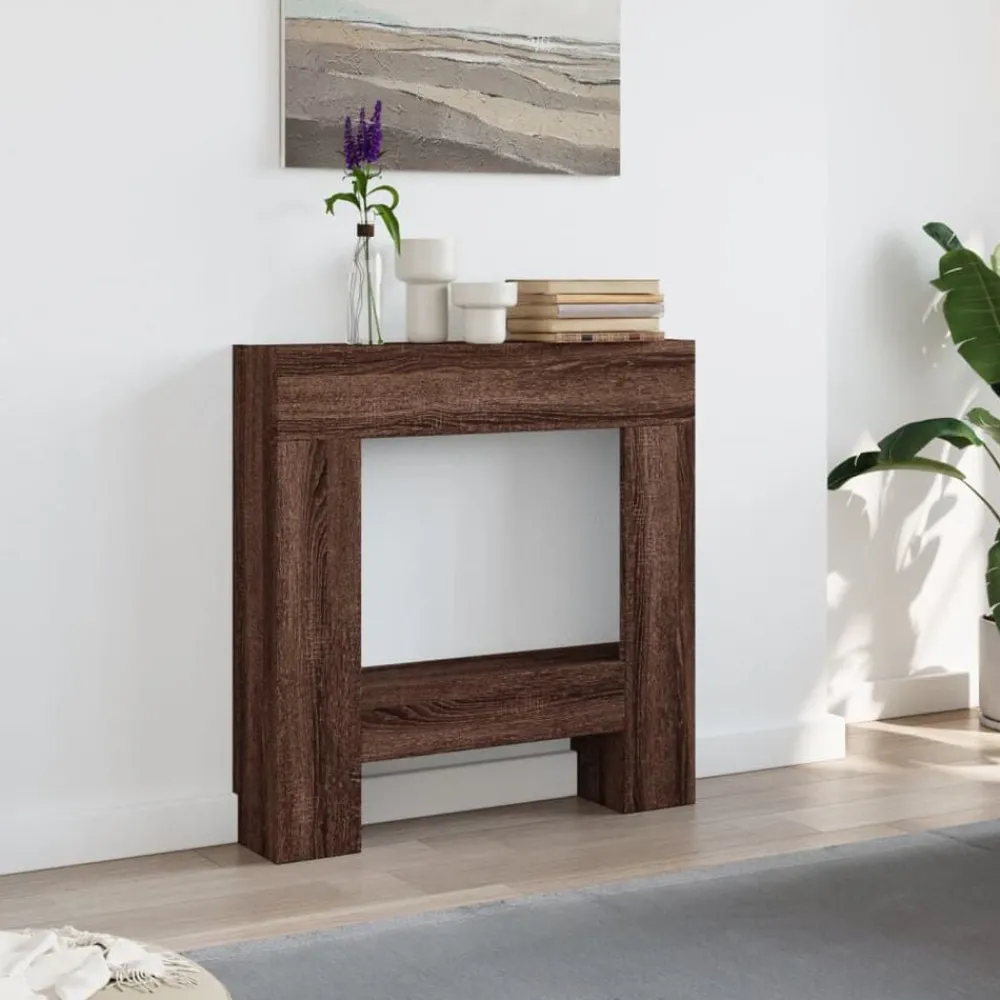 Houtkachel- & Haardaccessoires*vidaXL Haardombouw 81x18x82 cm bewerkt hout ig bruin eikenkleur