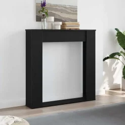 Houtkachel- & Haardaccessoires*vidaXL Haardombouw Zwarte Eiken 100x20x100 cm Technisch Hout Zwart eiken