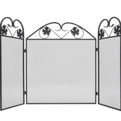 Houtkachel- & Haardaccessoires*vidaXL Haardscherm 3 panelen ijzer zwart