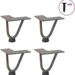 Tafelaccessoires*vidaXL Haarnadelpoten voor Salontafel 4 st 10 cm massief staal Naturel
