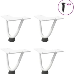 Tafelaccessoires*vidaXL Haarnadelpoten voor Salontafel 4 st 10 cm massief staal Wit