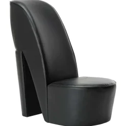 Stoelen*vidaXL Hakstoel kunstleer Zwart