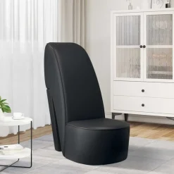 Stoelen*vidaXL Hakstoel kunstleer Zwart