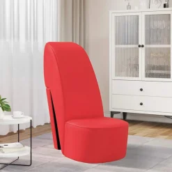 Stoelen*vidaXL Hakstoel kunstleer Rood