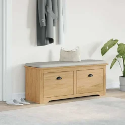 Bankjes*vidaXL Hal bank BODO 118 x 40 x 50 cm Bewerkt hout Honingbruin