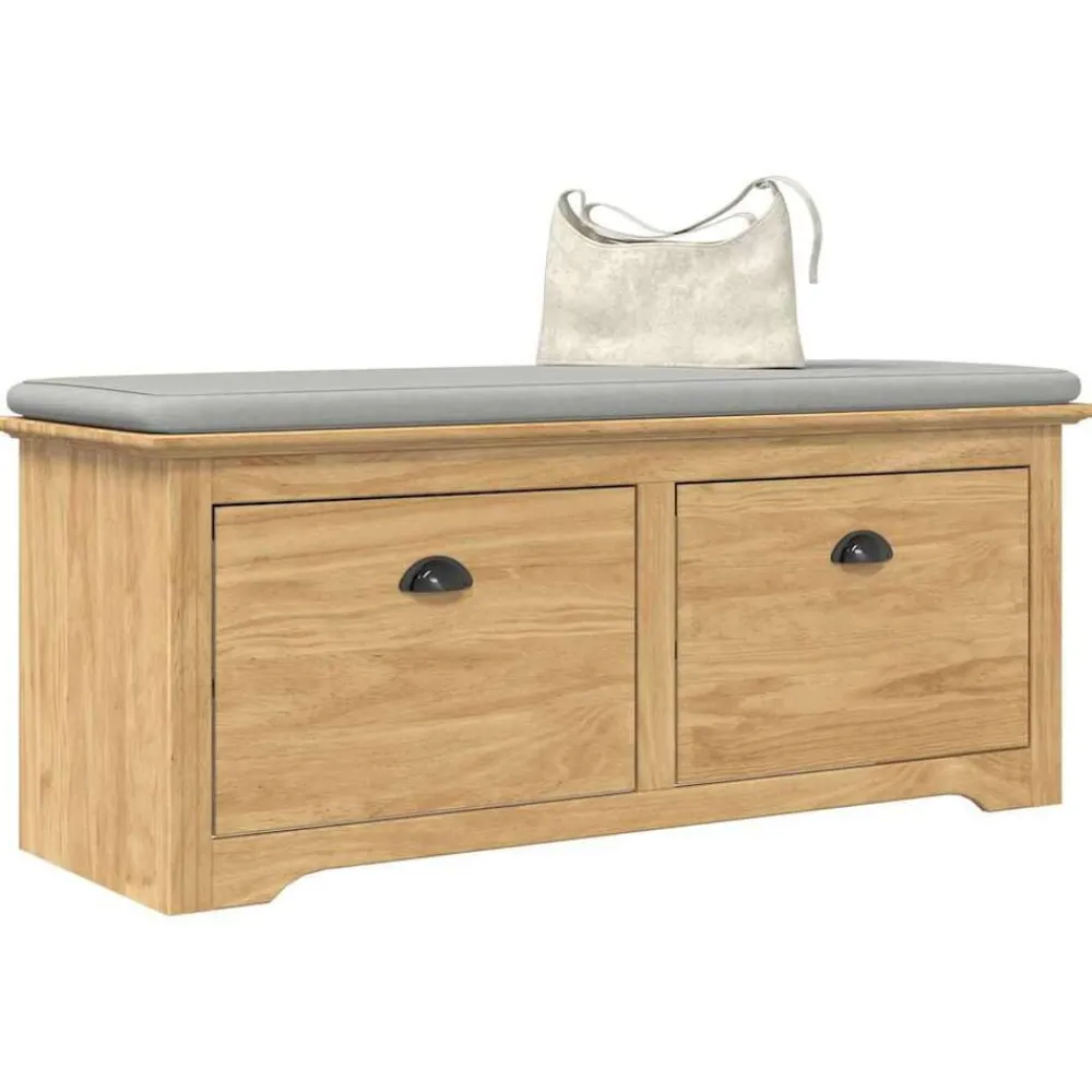 Bankjes*vidaXL Hal bank BODO 118 x 40 x 50 cm Bewerkt hout Honingbruin